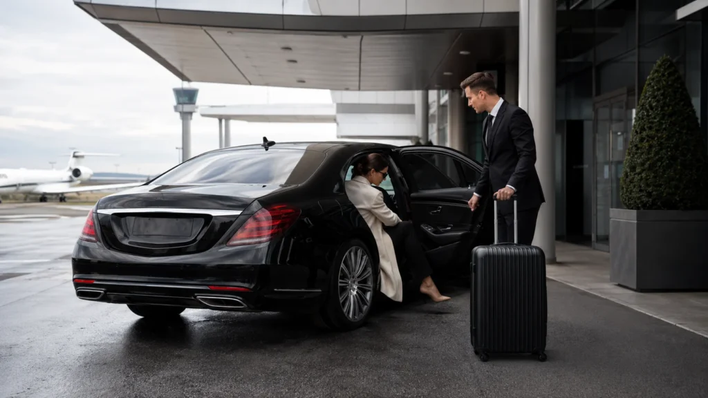 Airport transfer service in London with luxury chauffeur pickup