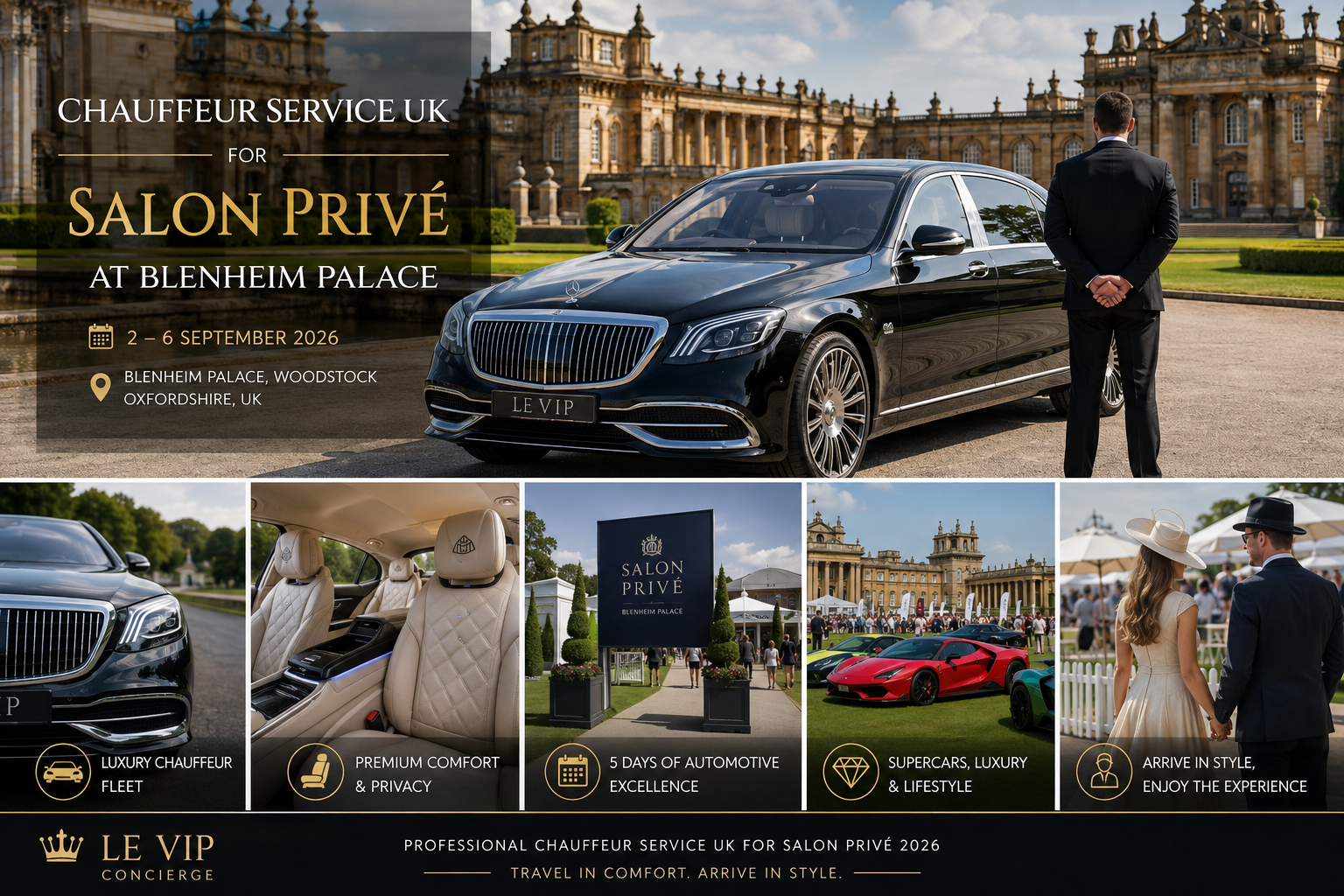 Chauffeur Service UK for Salon Privé at Blenheim Palace